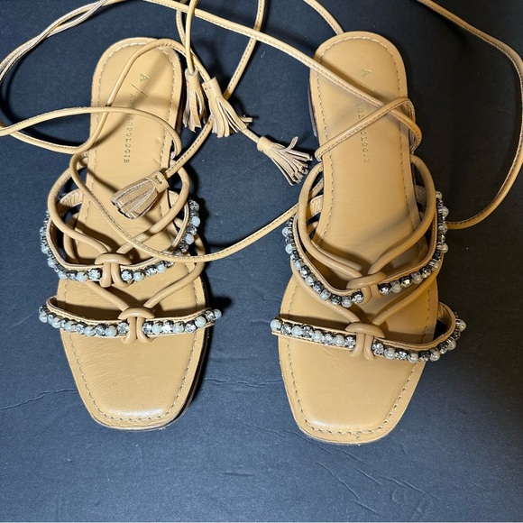 Anthropologie Puka Ankle -Tie Sandals Size 6 - Picture 3 of 7